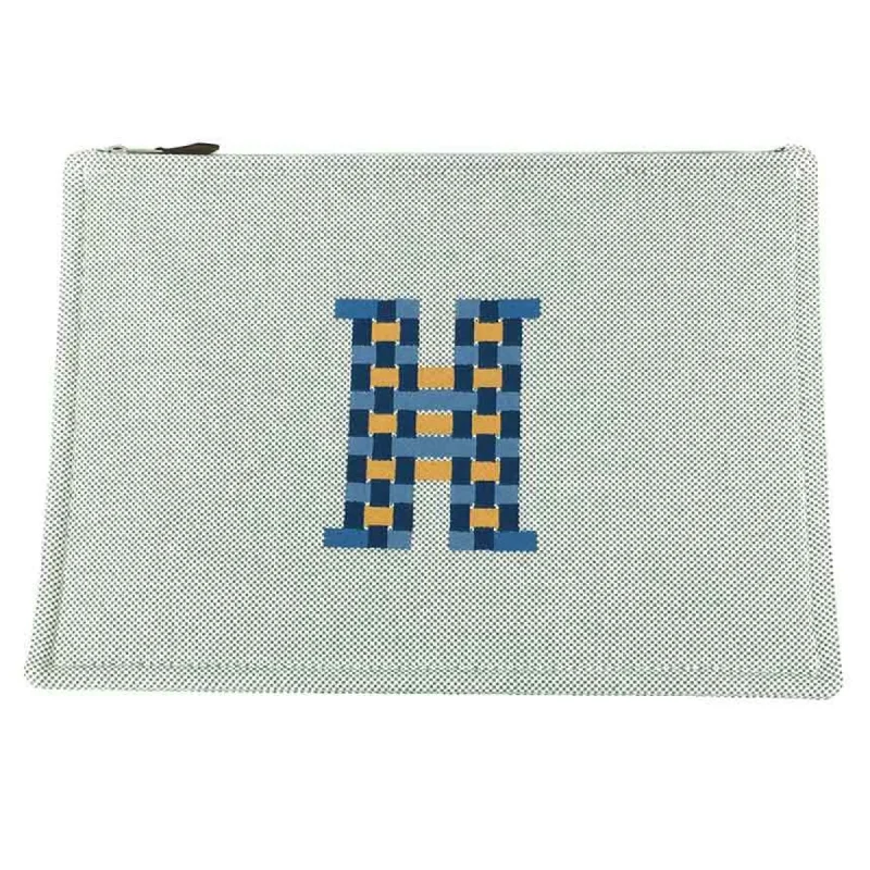 Handle bags with pastel colors for softness -Hermes Canvas Clutch Bag Pouch (Pre-Owned)