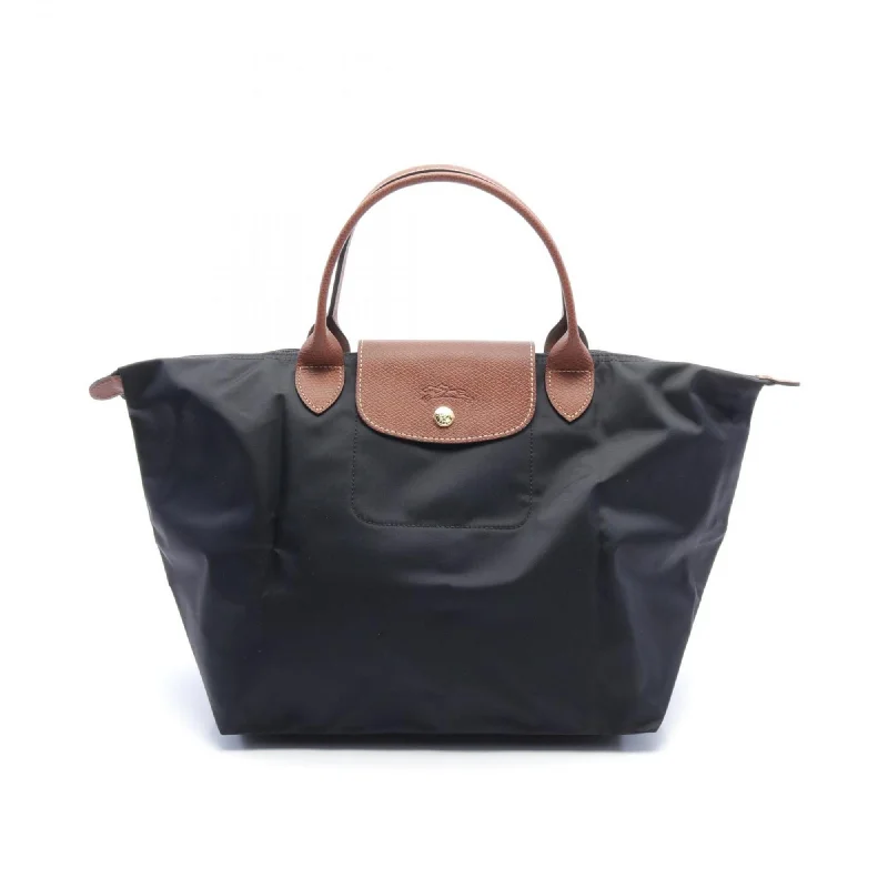 Handle bags with holiday themes for festivities -Longchamp   Nylon Leather Tote Bag (Pre-Owned)