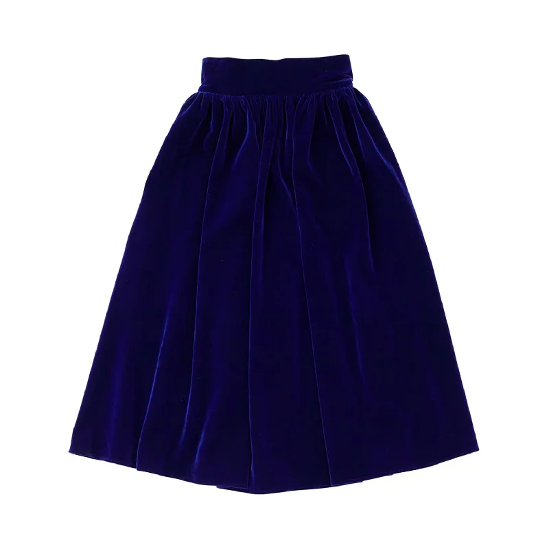 Sundress Dresses for Sunny -Audrey Skirt in Midnight Blue Velvet