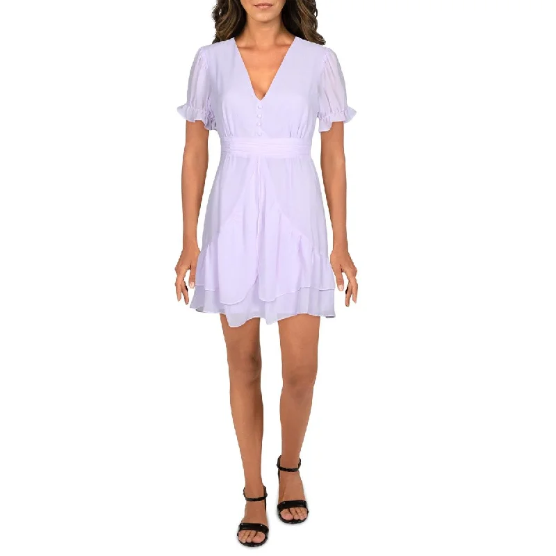 Work Dresses for Professional -Endless Rose Womens Ruffled Ruched Mini Dress