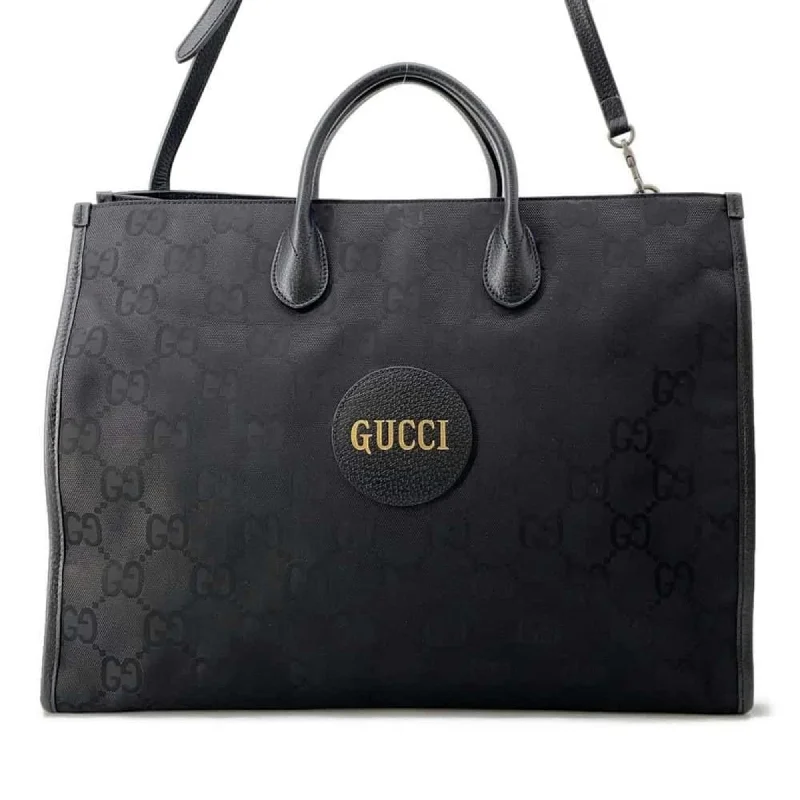 Handle bags with floral embroidery for detail -Gucci  Nylon Leather Shoulder Bag Tote Bag (Pre-Owned)