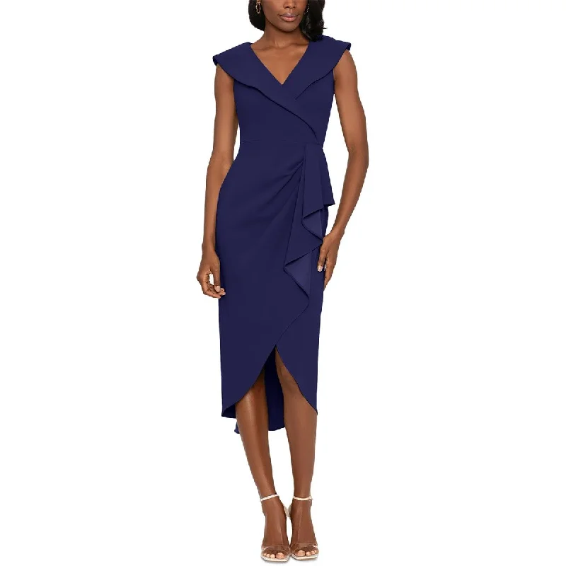 A-line Dresses for Flattering -Xscape Womens Asymmetric Long Wrap Dress