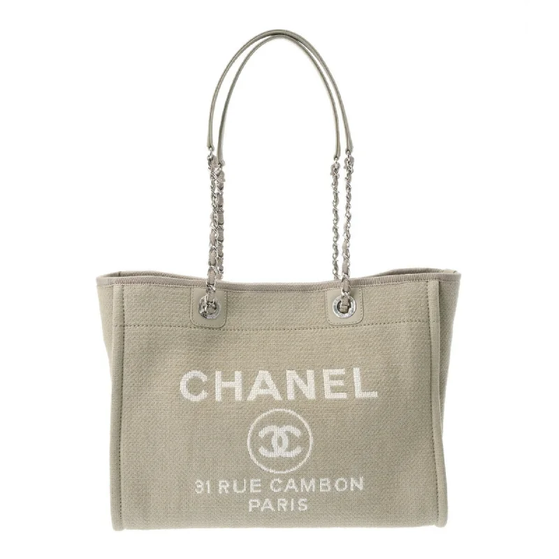 Handle bags with sleek zippers for closure -Chanel  Canvas Tote Bag (Pre-Owned)