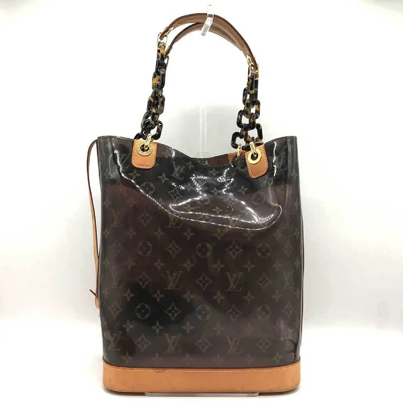 Large handle bags with spacious interior compartments -Louis Vuitton Monogram Vinyl Vinyl Leather Tote Bag (Pre-Owned)