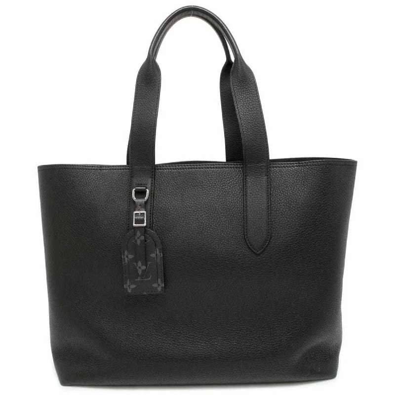 Handle bags with thick handles for support -Louis Vuitton  Noir Leather Tote Bag (Pre-Owned)