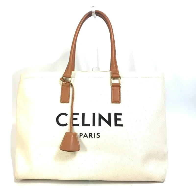 Handle bags with seasonal prints for holidays -Celine Cabas  Canvas Leather Shoulder Bag Tote Bag (Pre-Owned)