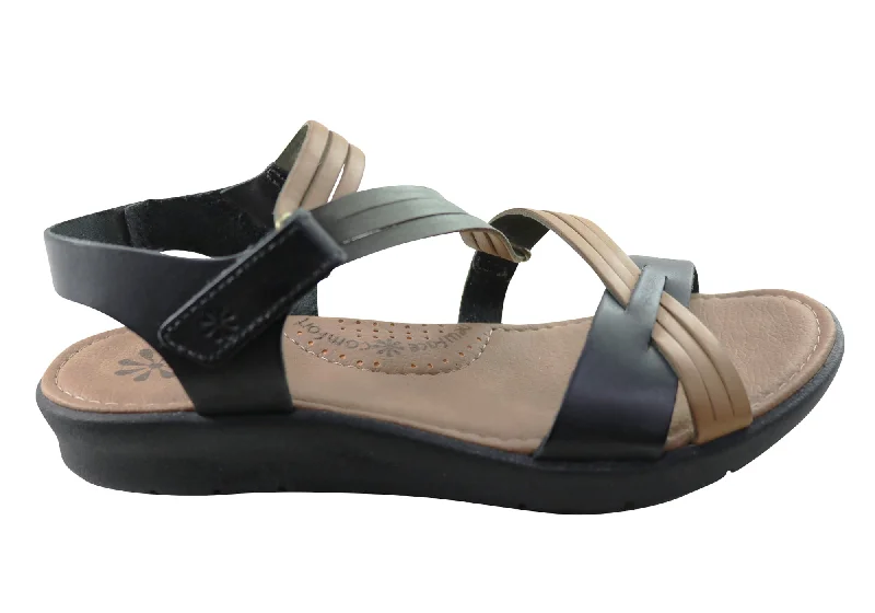 Comfortable sandals for women with extra padding and wide fit options-New Face Lottia Womens Comfortable Leather Sandals Made In Brazil