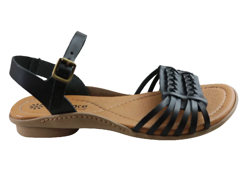 Stylish sandals for men with rubber footbed and adjustable strap for better fit-New Face Milena Womens Comfortable Leather Sandals Made In Brazil