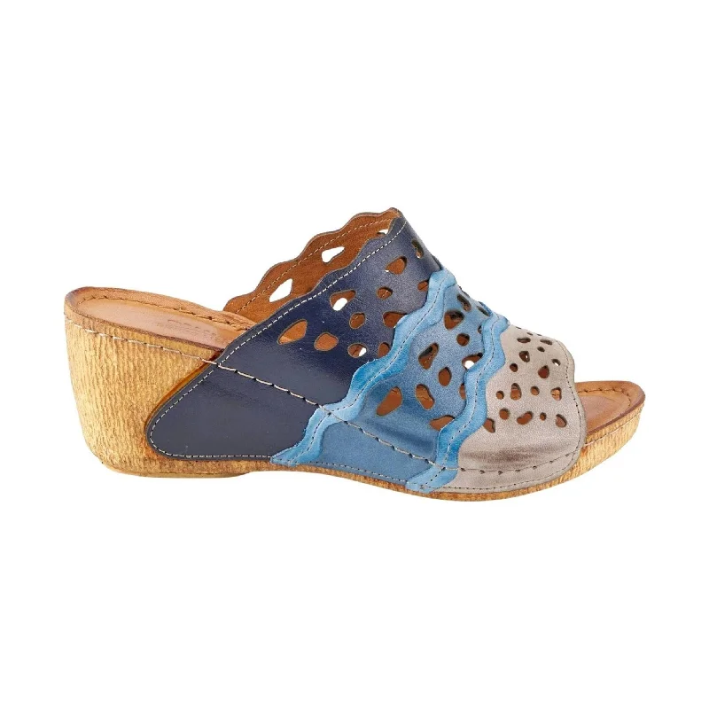 Stylish sandals for women with platform soles and trendy ankle straps-Spring Step Women's Footy Sandals - Blue Multi