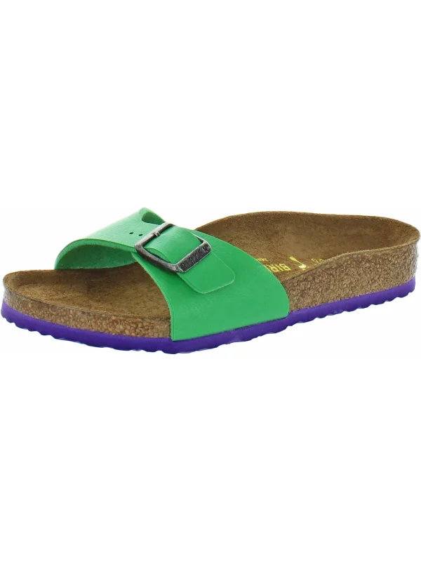 Beach sandals for women with slip-on design and vibrant color options-Madrid Girls Birko-Flor Flat Footbed Sandals