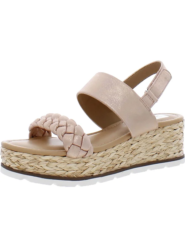 Fashionable sandals for women with ankle straps and chic metallic finishes-Venti Girls Little Kid Braided Wedge Sandals