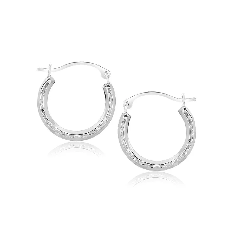 Best hoop earrings with custom designs for a personalized, unique accessory-10k White Gold Fancy Hoop Earrings