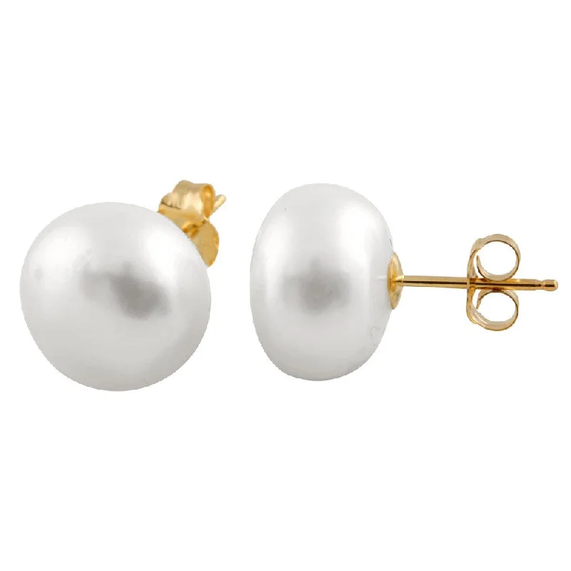 Best hoop earrings with infinity designs for a timeless and meaningful symbol-14k Yellow Gold Freshwater Pearl Earrings (10-11 mm)