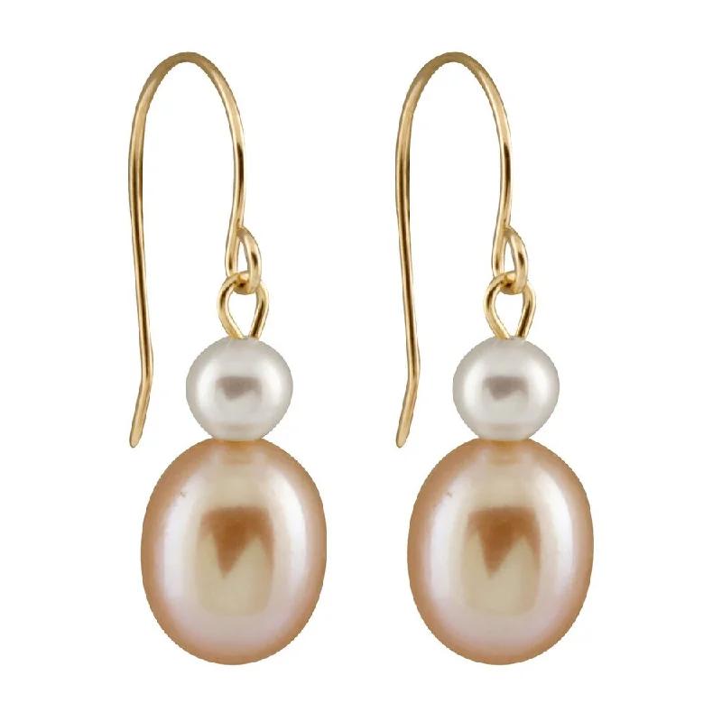 Best hoop earrings with Swarovski crystals for added sparkle and luxury-14k Yellow Gold Freshwater Pearl Earrings