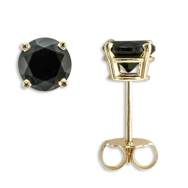 Hoop earrings with abstract shapes for an artistic and creative touch-14KT 6MM Round Black Onyx Earrings