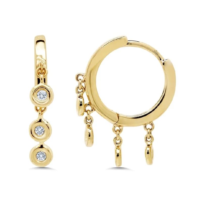 Hoop earrings with intricate designs for a unique and artistic appearance-14KT Gold .17 CTW Diamond Shaker Hoop Earrings