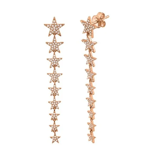 Best hoop earrings with Swarovski crystals for added sparkle and luxury-14KT GOLD 0.51 CTW DIAMOND DANGLE STAR EARRINGS