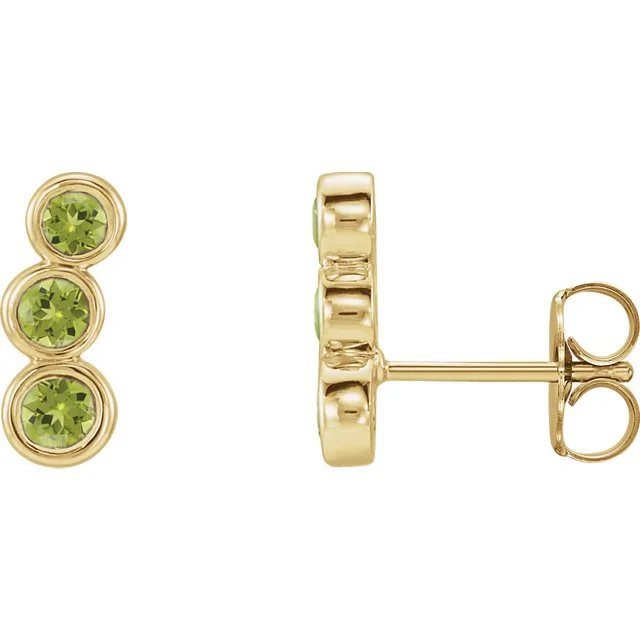 Best hoop earrings with rose gold for a romantic and warm aesthetic-14KT GOLD 0.64 CTW PERIDOT EAR CLIMBER EARRINGS