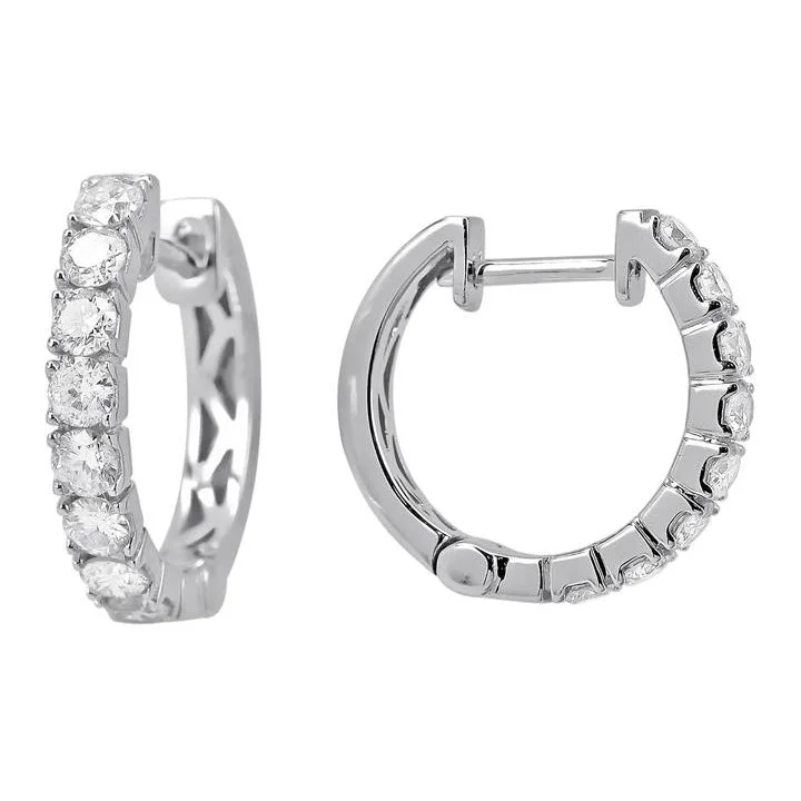 Best hoop earrings with multi-colored gemstones for a vibrant and lively touch-14KT GOLD 0.83 CTW DIAMOND HUGGIE HOOP EARRINGS