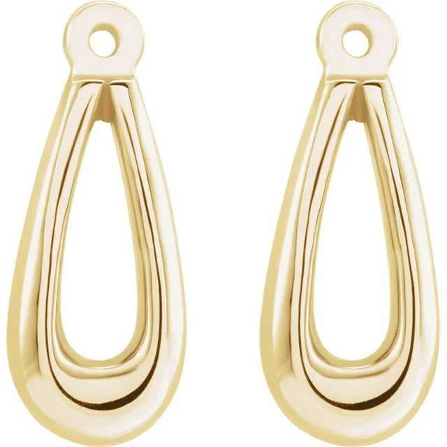 Hoop earrings with hearts for a sweet and romantic gesture-14KT Teardrop Shape Earring Jackets