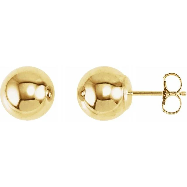 Classic hoop earrings with a thin profile for a sleek and subtle style-14KT Yellow Gold 8MM Ball Earrings