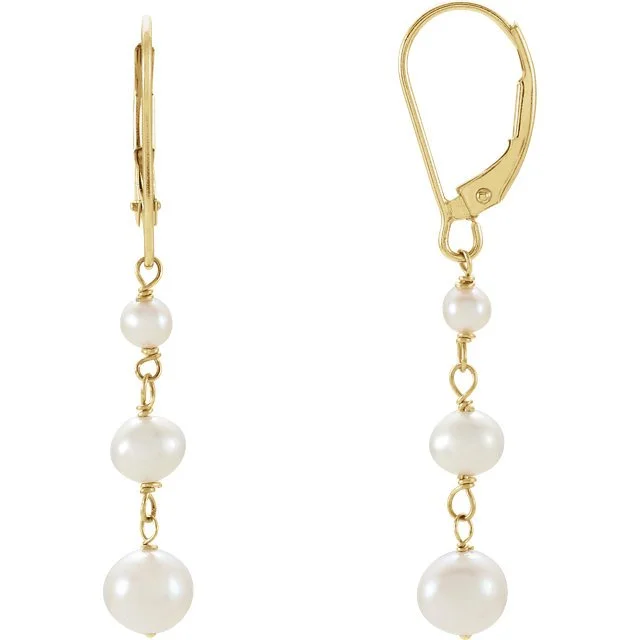 Best hoop earrings with butterfly motifs for a playful and whimsical appearance-14KT YELLOW GOLD FRESHWATER CULTURED PEARL EARRINGS