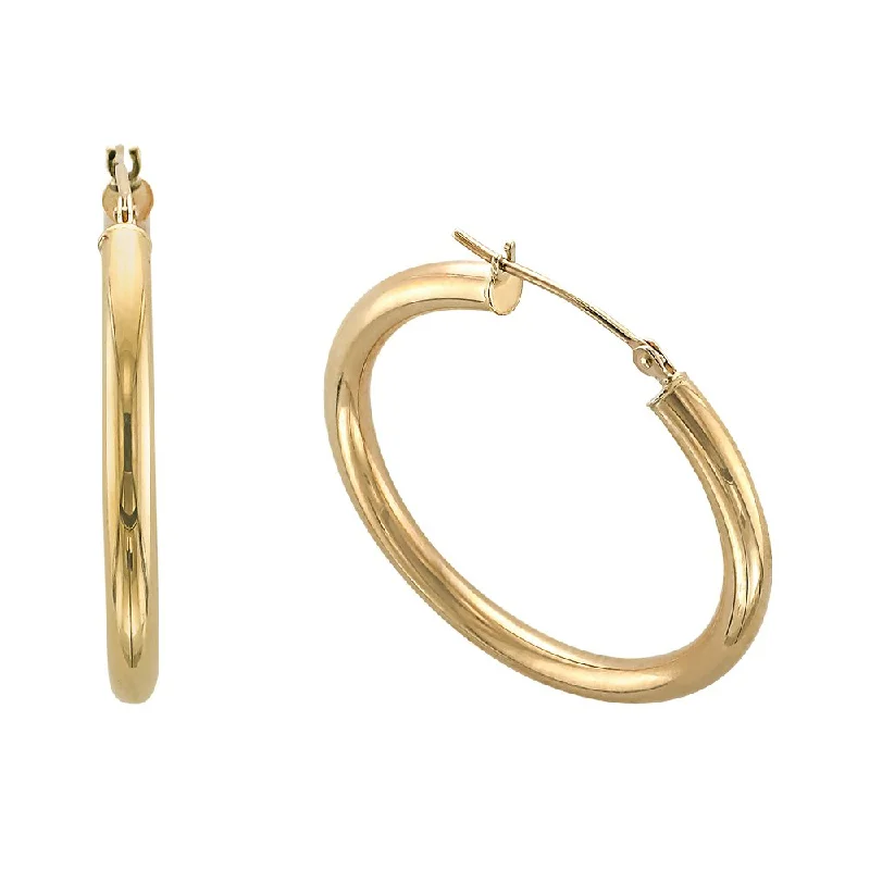 Hoop earrings with open designs for a modern, lighthearted vibe-14KT Yellow Gold High Polished Hoop Earrings