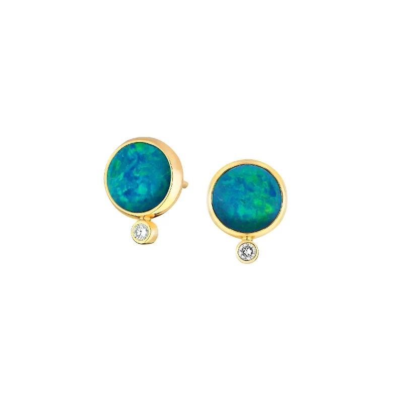 Best hoop earrings with vintage rhinestone embellishments for a retro-glam effect-Boulder Opal Studs