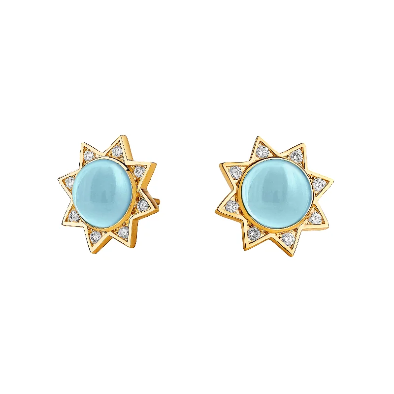 Hoop earrings with abstract shapes for an artistic and creative touch-Cabochon Star Studs