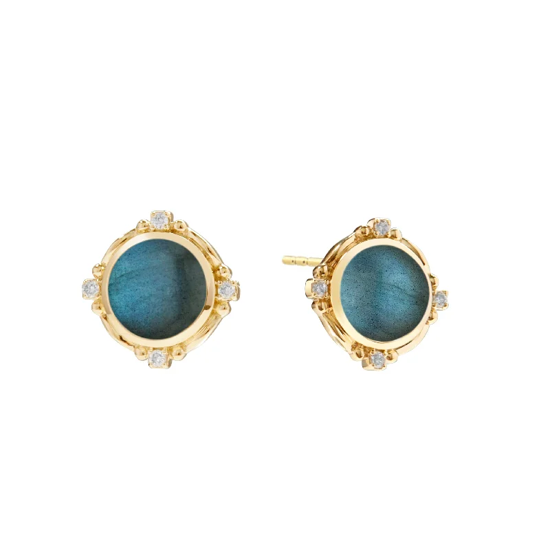 Hoop earrings with artistic filigree designs for an intricate, delicate finish-Cabochon Studs