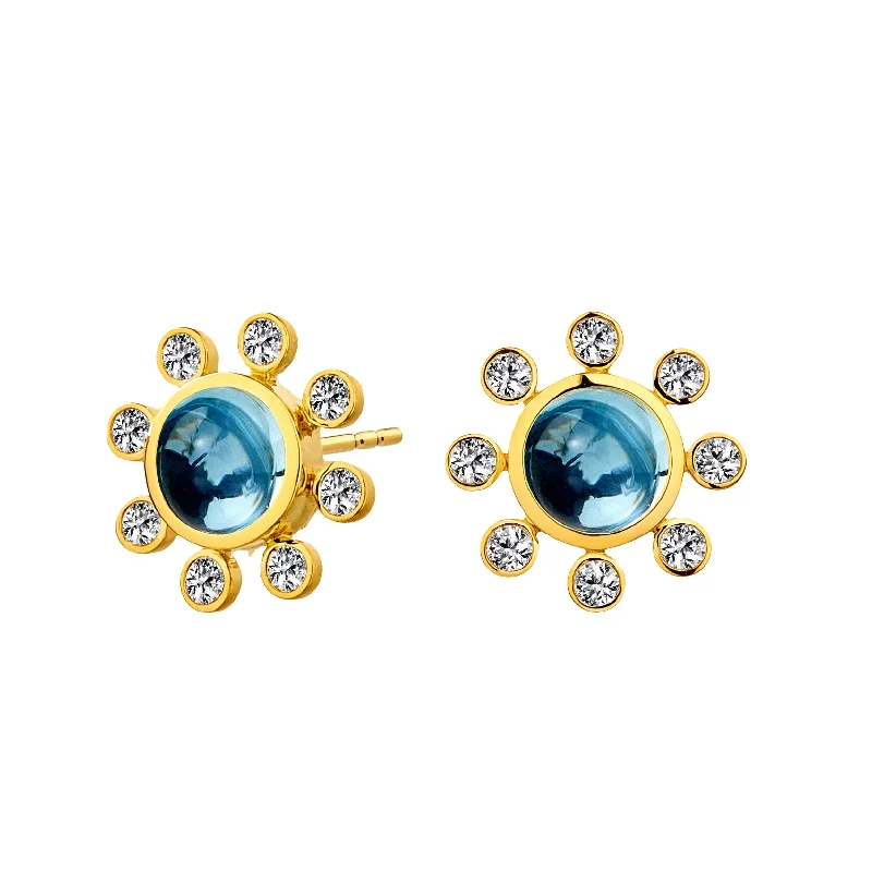 Hoop earrings with tortoiseshell designs for a chic and classic style-Candy Gemstone Studs