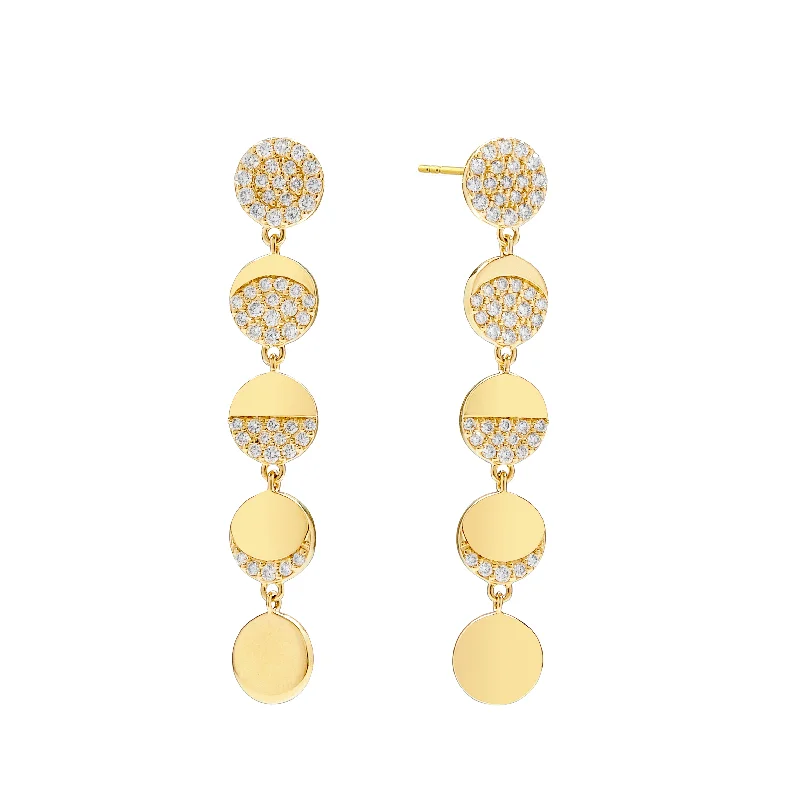 Best hoop earrings with baroque pearls for a luxurious and elegant vibe-Cosmic Moon Phase Earrings