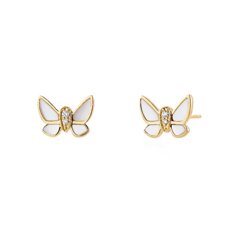 Best hoop earrings with gemstone accents for a colorful and elegant appearance-Butterfly Studs