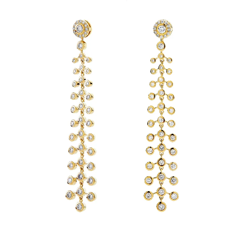 Hoop earrings with multi-tone finishes for a colorful and layered effect-Diamond Chandelier Earrings