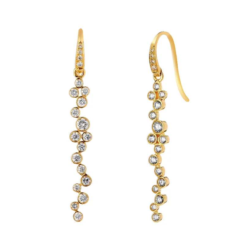 Classic hoop earrings with a thin profile for a sleek and subtle style-Diamond Cluster Earrings