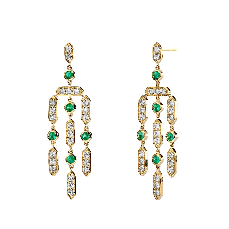 Best hoop earrings with enamel details for a colorful and modern look-Diamond Chandelier Earrings