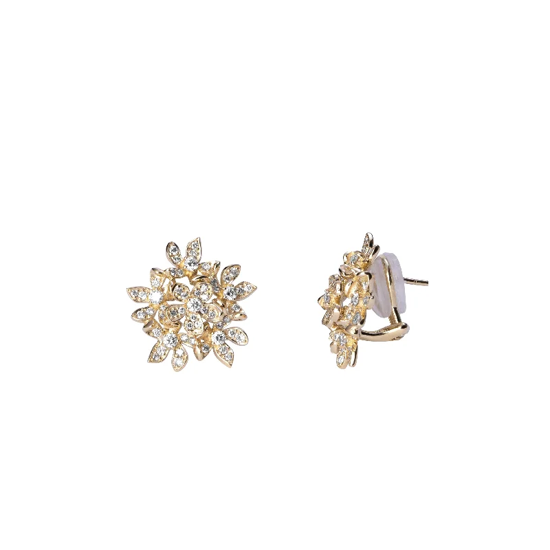 Best hoop earrings with cubic zirconia for a budget-friendly, dazzling look-Flower Bunch Earrings