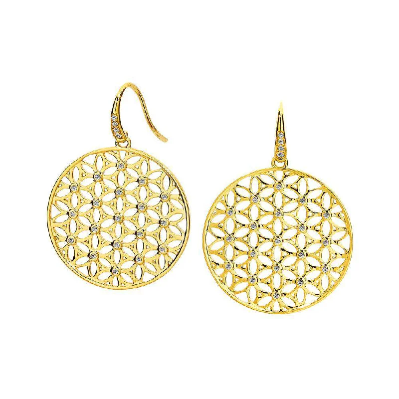 Hoop earrings with abstract shapes for an artistic and creative touch-Gold Flower of Life Earrings