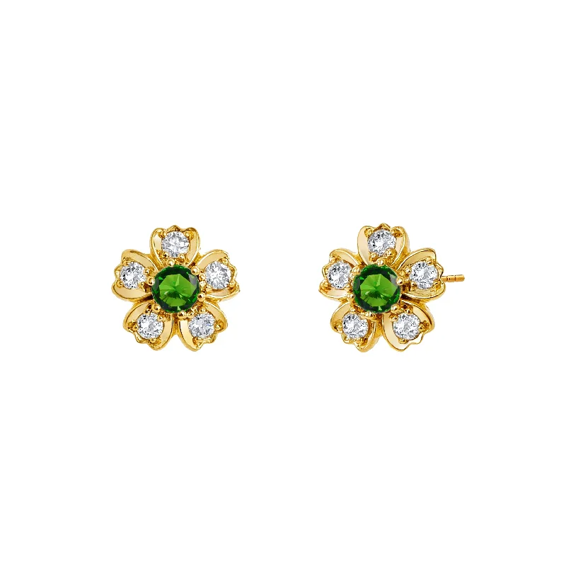 Best hoop earrings with cubic zirconia for a budget-friendly, dazzling look-Diamond Flower Studs