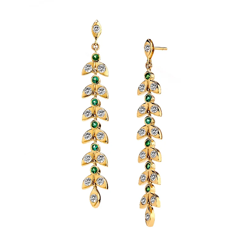 Best hoop earrings with smooth ceramic finishes for a polished, clean style-Diamond Leaf Earrings