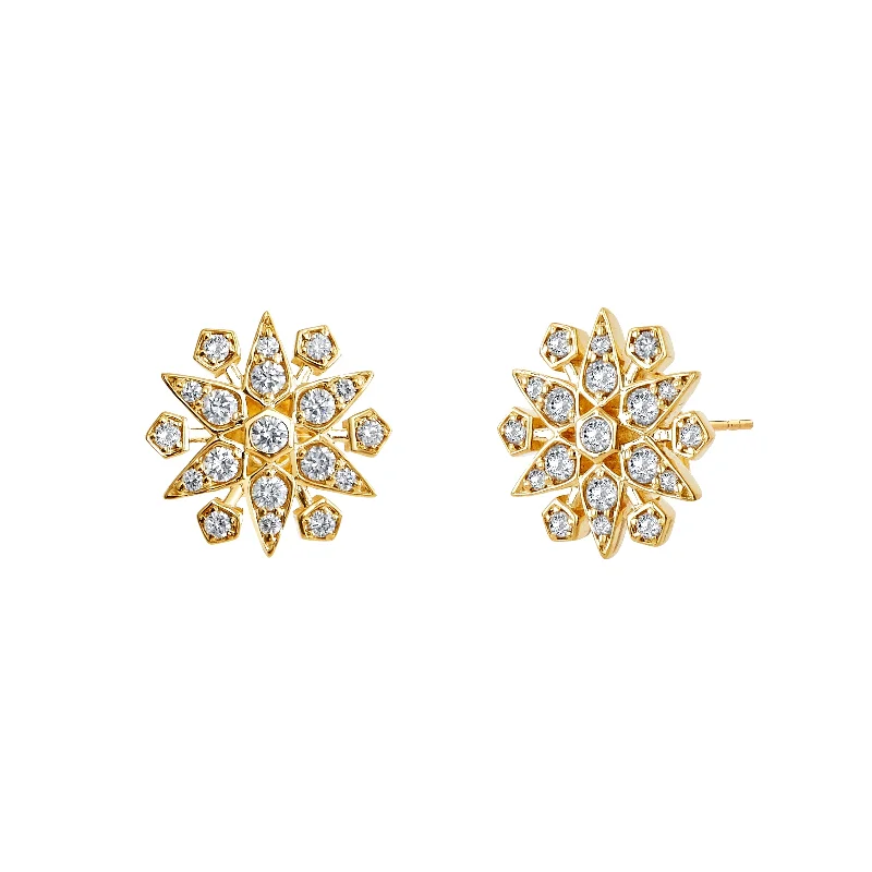 Hoop earrings with hammered textures for a boho-chic and rustic vibe-Small Starburst Studs