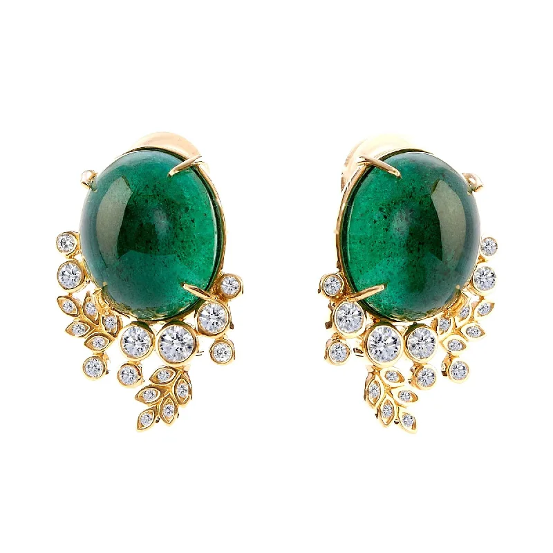 Best hoop earrings with blackened metal for an edgy and bold appearance-Emerald Vine Earrings