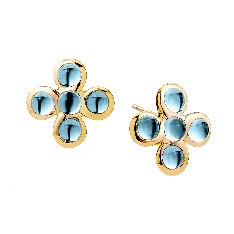 Hoop earrings with floral motifs for a feminine and nature-inspired look-Five Cabochon Studs