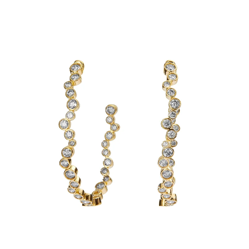 Hoop earrings with gold accents for a warm, elegant statement piece-Large Cosmic Diamond Hoops