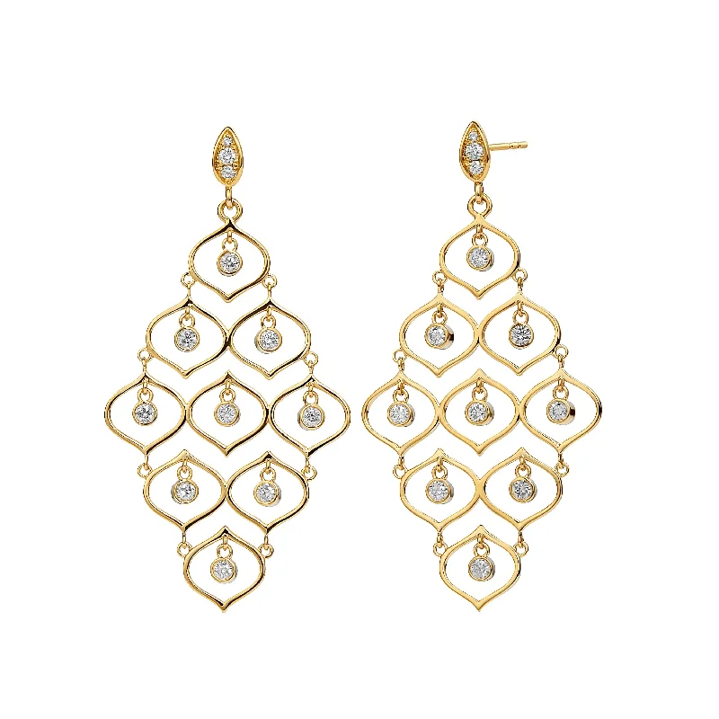 Best hoop earrings with baroque pearls for a luxurious and elegant vibe-Diamond Chandelier Earrings