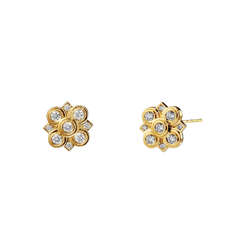 Classic hoop earrings with a thin profile for a sleek and subtle style-Diamond Studs