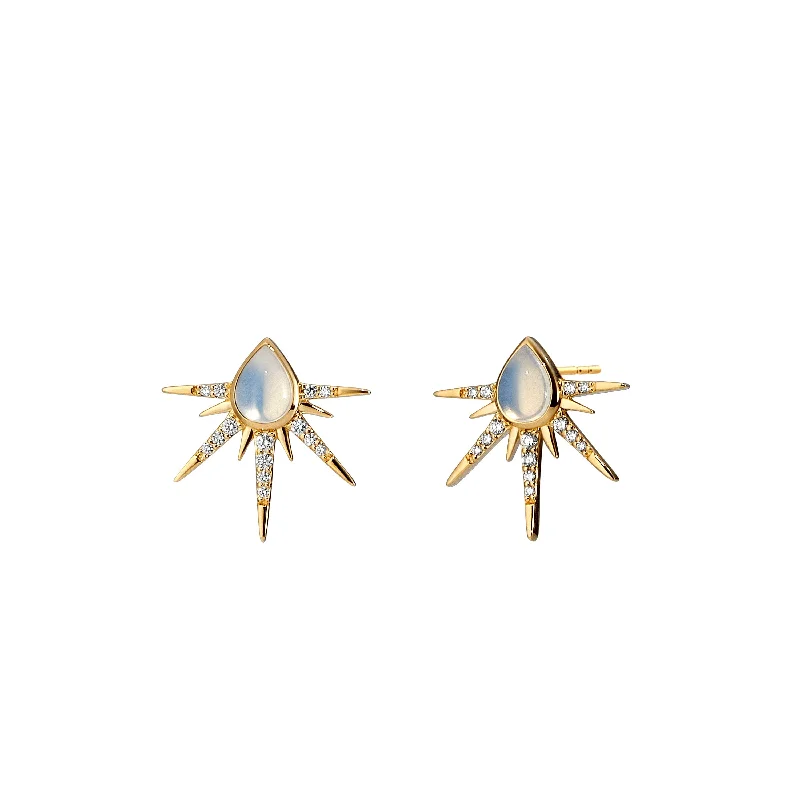 Hoop earrings with pearl accents for a chic and classic style-Cabochon Star Earrings