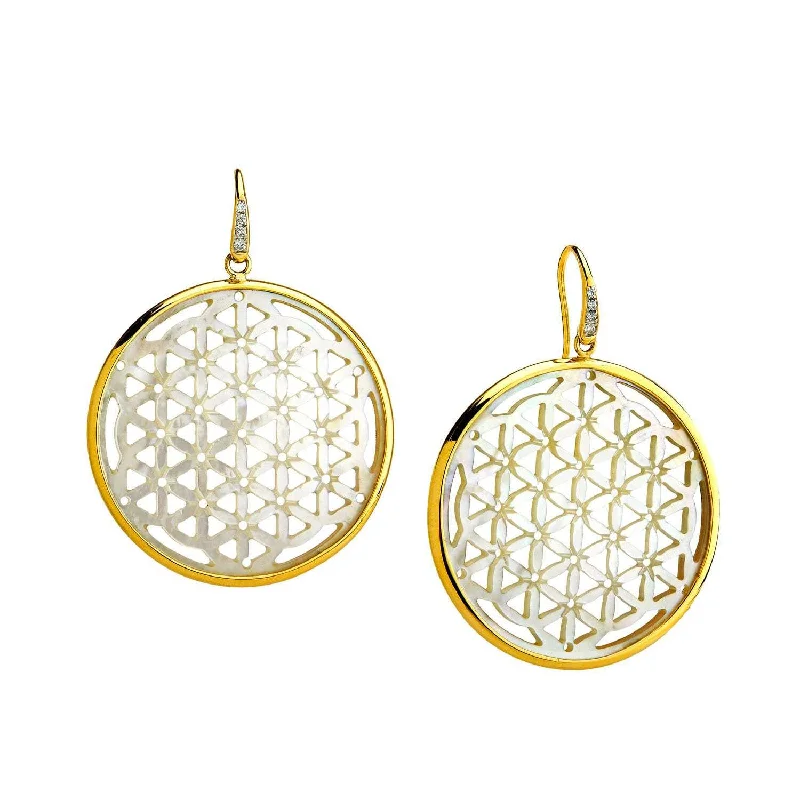 Hoop earrings with braided patterns for a detailed and textured finish-Flower of Life Earrings