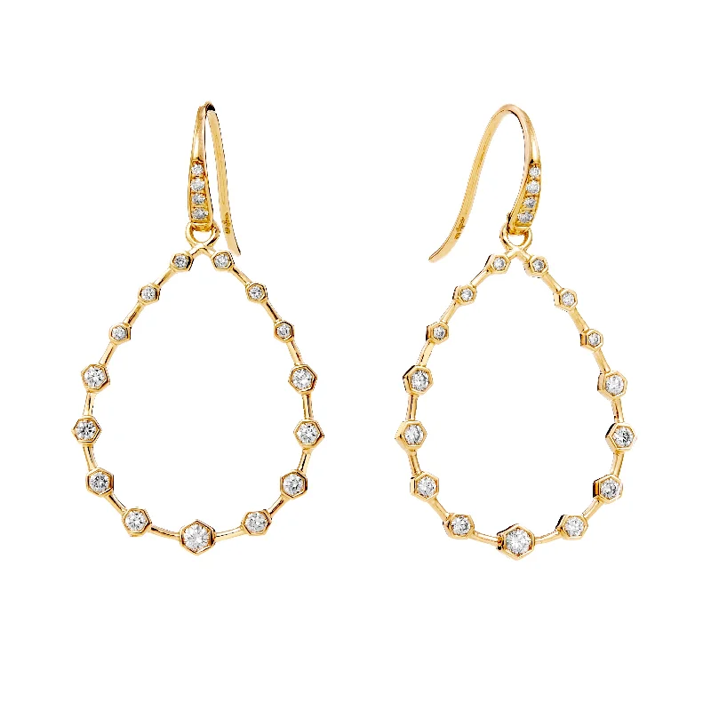 Best hoop earrings with intricate beaded details for a textured, stylish appearance-Diamond Pear Earrings