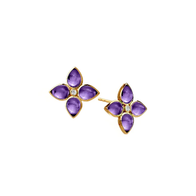 Best hoop earrings with crescent-shaped designs for a bold, moon-inspired style-Small Flower Studs